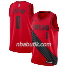 NBA Mænd Trøje Portland Trail Blazers Damian Lillard 0 Nike 2017-18 Rød Swingman